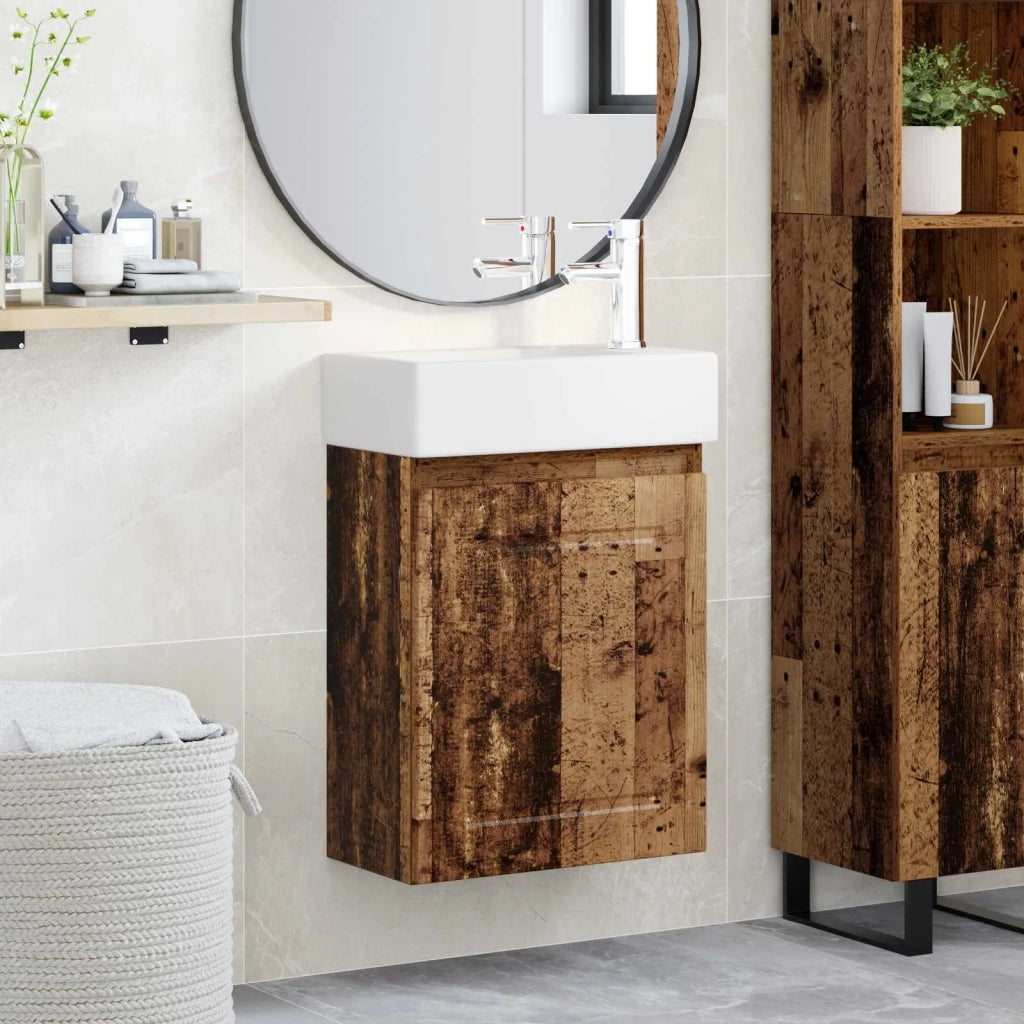 Mobile bagno con rubinetto Legno antico 45,5 x 22,5 x 84 cm