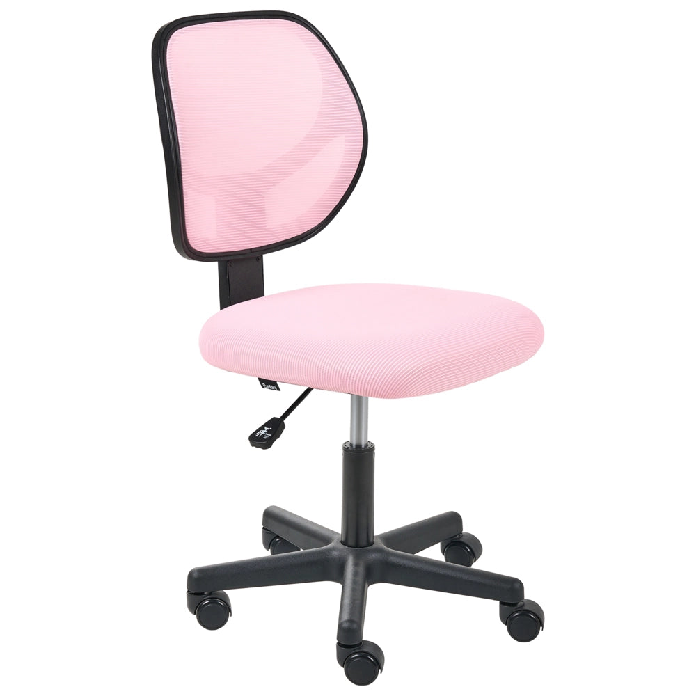 Sedia da ufficio imbottita senza braccioli con seduta girevole rosa pastello Joyful