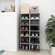 Scarpiere 2 pz-Set di 2 Scaffale per scarpe Grigio Cemento 27,5x27x102 cm