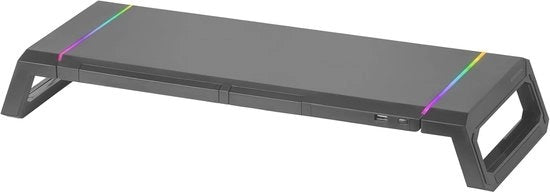 Monitor da Gioco con Regolazione di Altezza, Illuminazione RGB e USB, Supporto per Smartphone e Tablet
