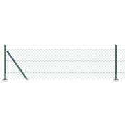 Recinzione a maglie metalliche con 7 pali flangiati 0,6x10 m in acciaio zincato