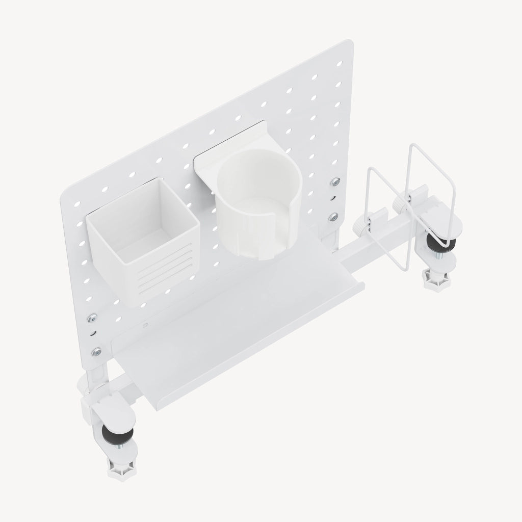Organizzatore da Scrivania Sauda con Pegboard Pannello Forato 50 x 50 cm - Bianco [en.casa]