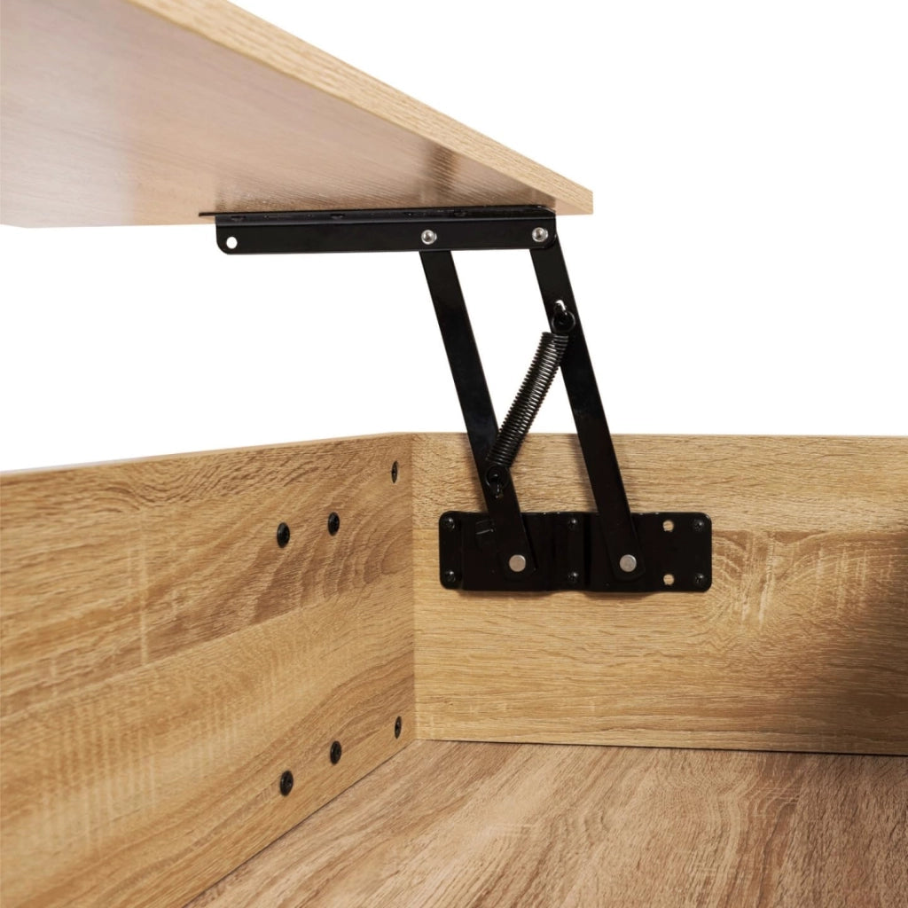 Tavolino rettangolare alzabile PHOENIX in legno e bianco