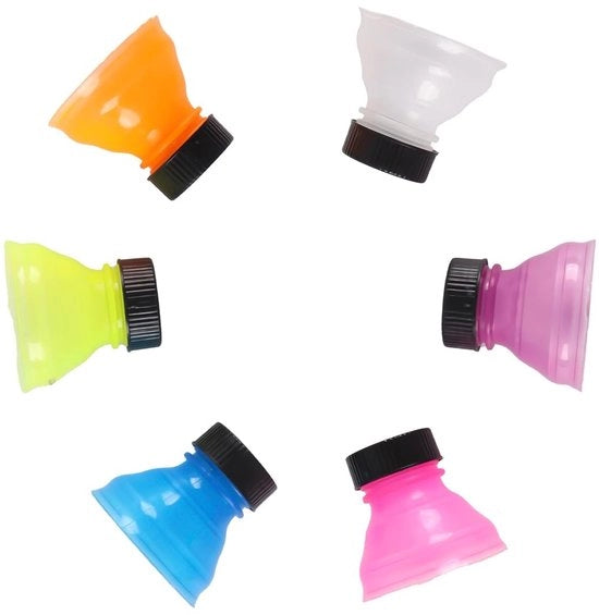 Set di 6 coperchi per bottiglie di bevande in plastica food safe - Facili da aprire - Compatti e portatili - Protezione contro la contaminazione - coperchi per bottiglie