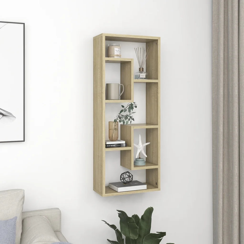 Scaffale a parete | Ripiano a parete | Mensola a parete Rovere Sonoma 36x16x90 cm Legno Multistrato