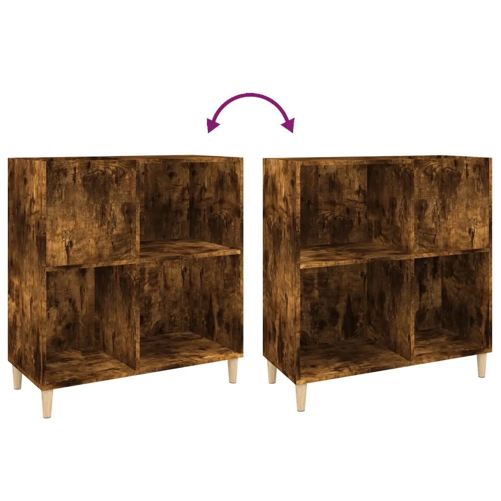 Mobile Porta Dischi Rovere Fumo 84,5x38x89 cm Legno Multistrato CFW9707845