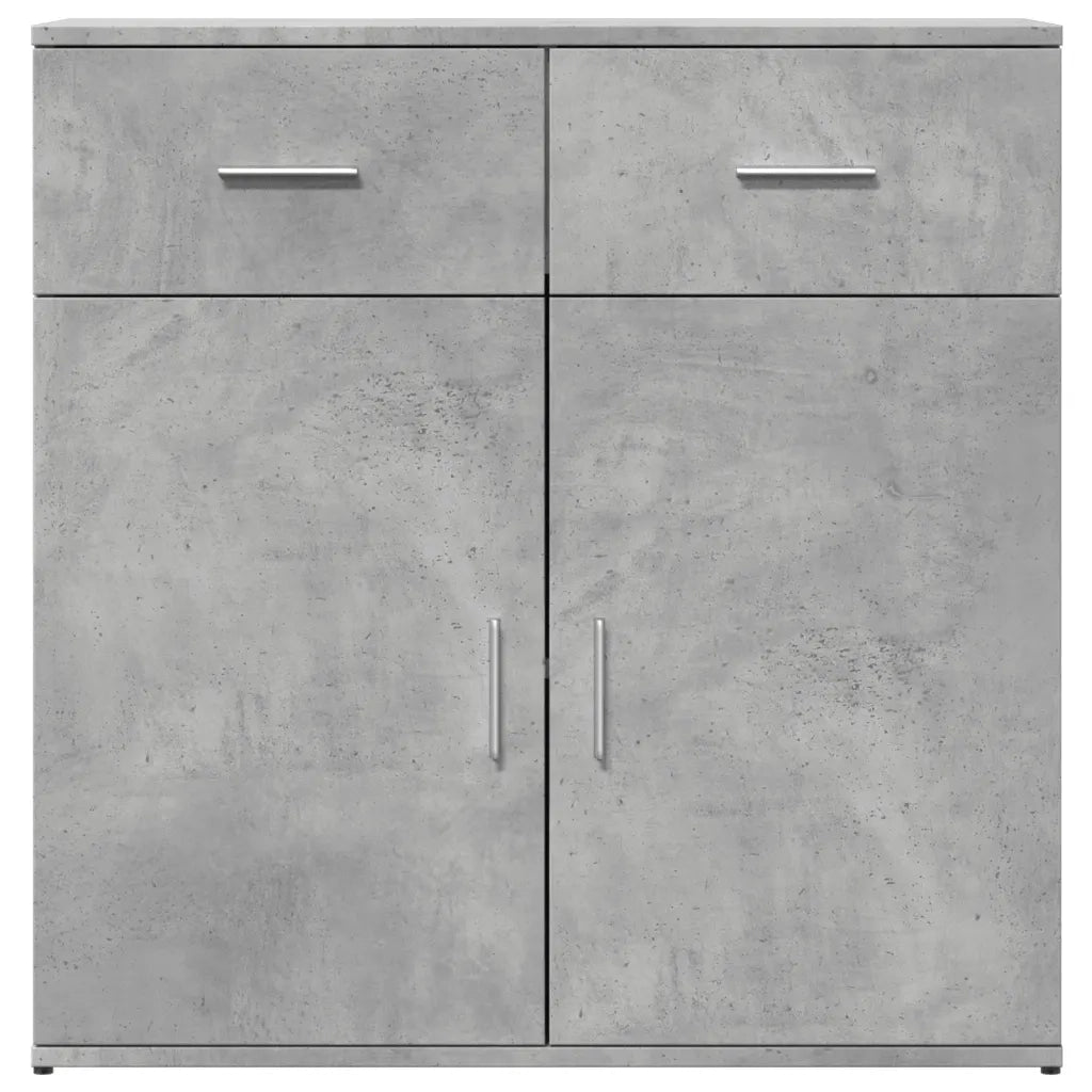 Credenza Grigio Cemento 79x38x80 cm in Legno Multistrato
