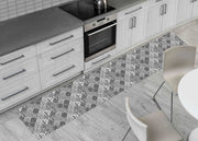 Tappeto Passatoia Cucina Antiscivolo Sottolavello Digitale Dis. Maiolica Grigio - 50x400 - Grigio