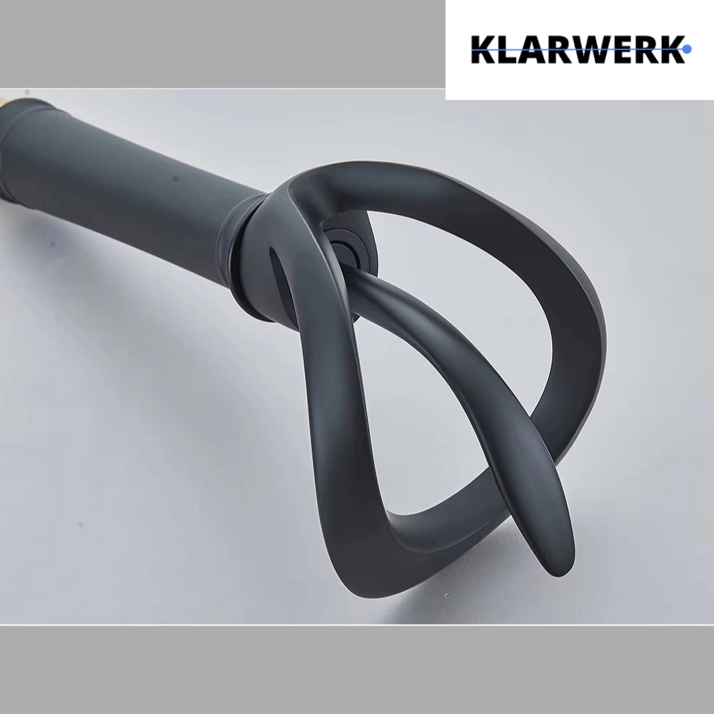 NAVIS | Rubinetto da bagno a cascata di design alto nero | Elegante  in acciaio inox premium per lavelli alti, miscelatore con 2 attacchi