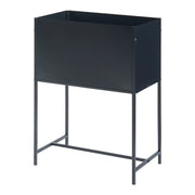 Supporto per piante con vassoio integrato 70 x 50 x 30 cm metallo nero 03_0010711