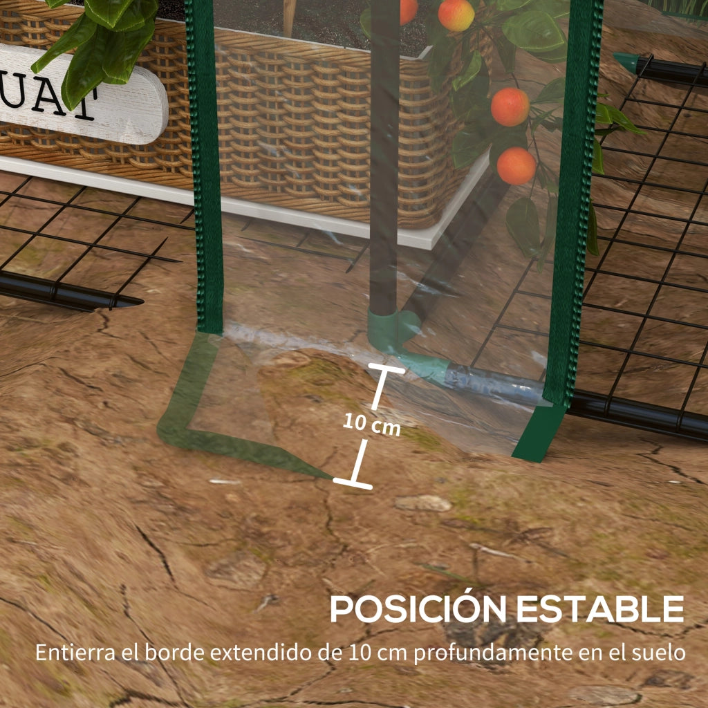 Serra da Giardino 3 Ripiani ¨C Xylo ¨C Tetto Inclinato con Porte a Zip 143x46x141 cm Trasparente