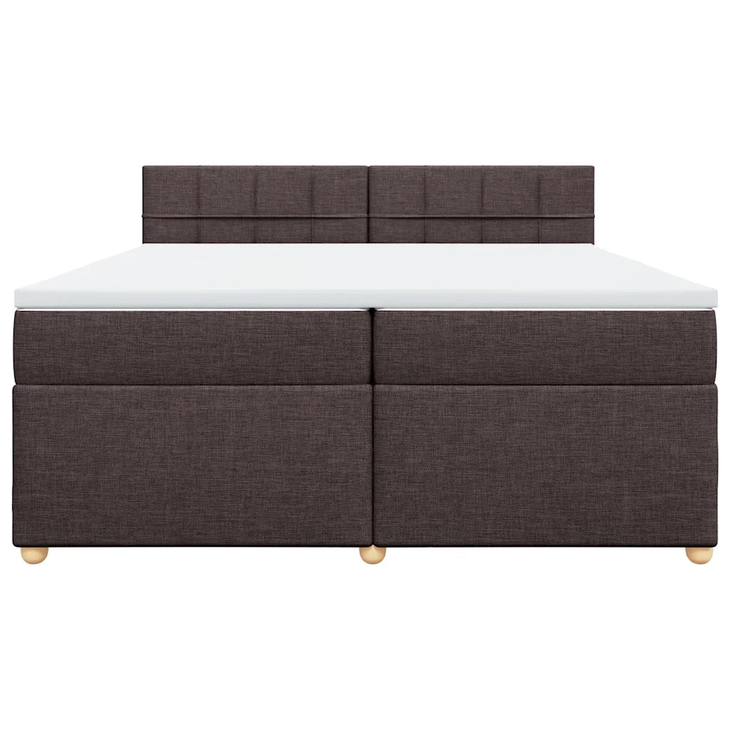 Giroletto a Molle con Materasso Marrone Scuro 200x200cm Tessuto 3286790