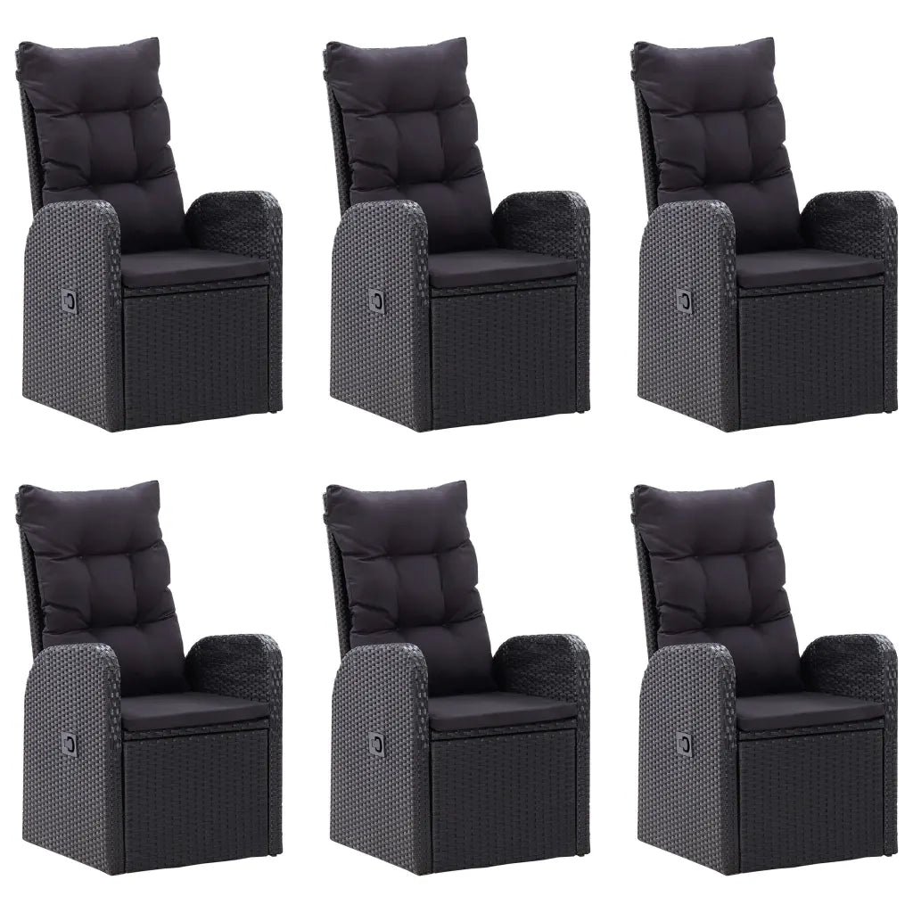 Set Mobili da Pranzo per Giardino 7 pz Nero 3067813