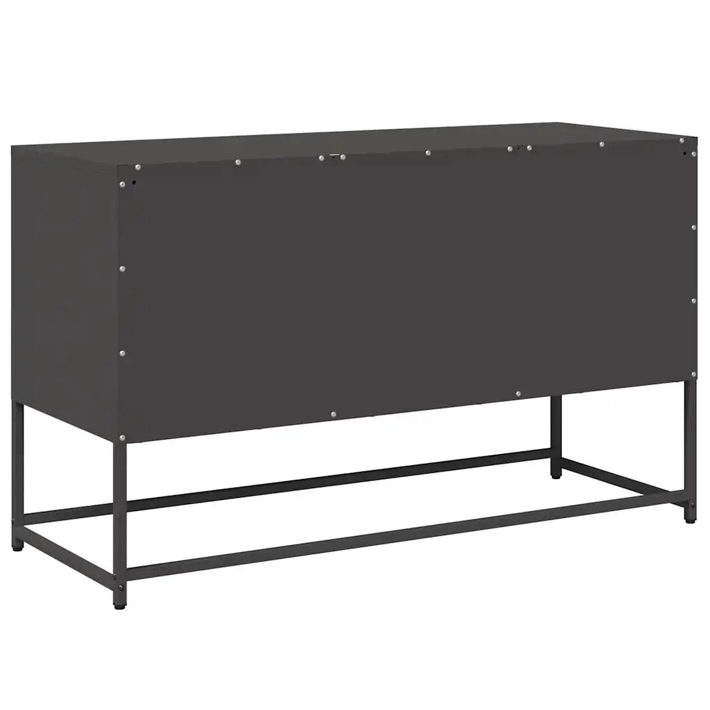 Mobile TV-Credenza per TV-Console TV Nero 100,5x39x60,5 cm in Acciaio 100759