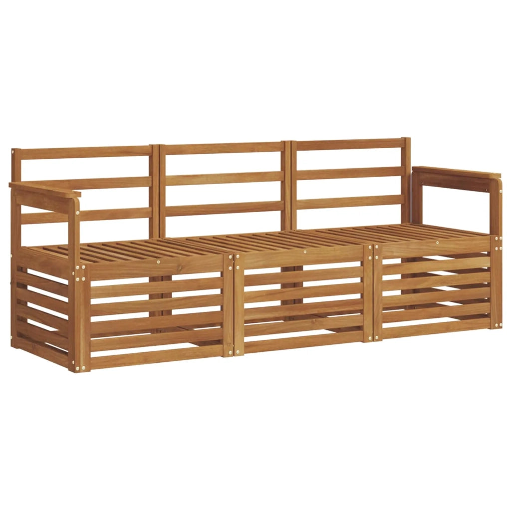 Set divani 3 pcs Naturale Legno di Acacia Massello