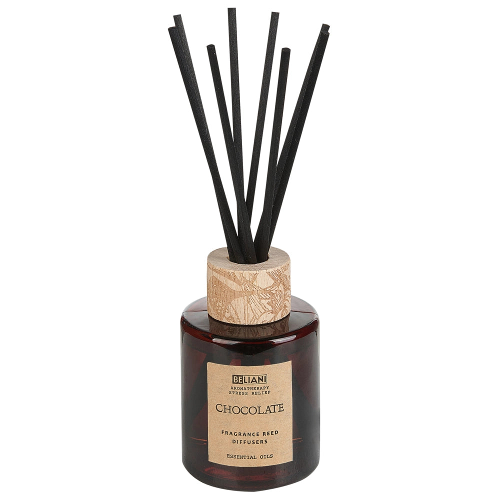 Set di fragranze Candela e diffusore di ancia Bastoncini profumati 100% cera di soia Stoppino di cotone Vetro Cioccolato