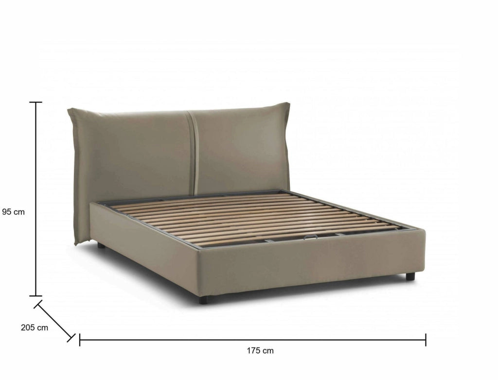 Letto Matrimoniale Alabaster, Letto Matrimoniale Sfoderabile Made in Italy, Grigio Tortora\