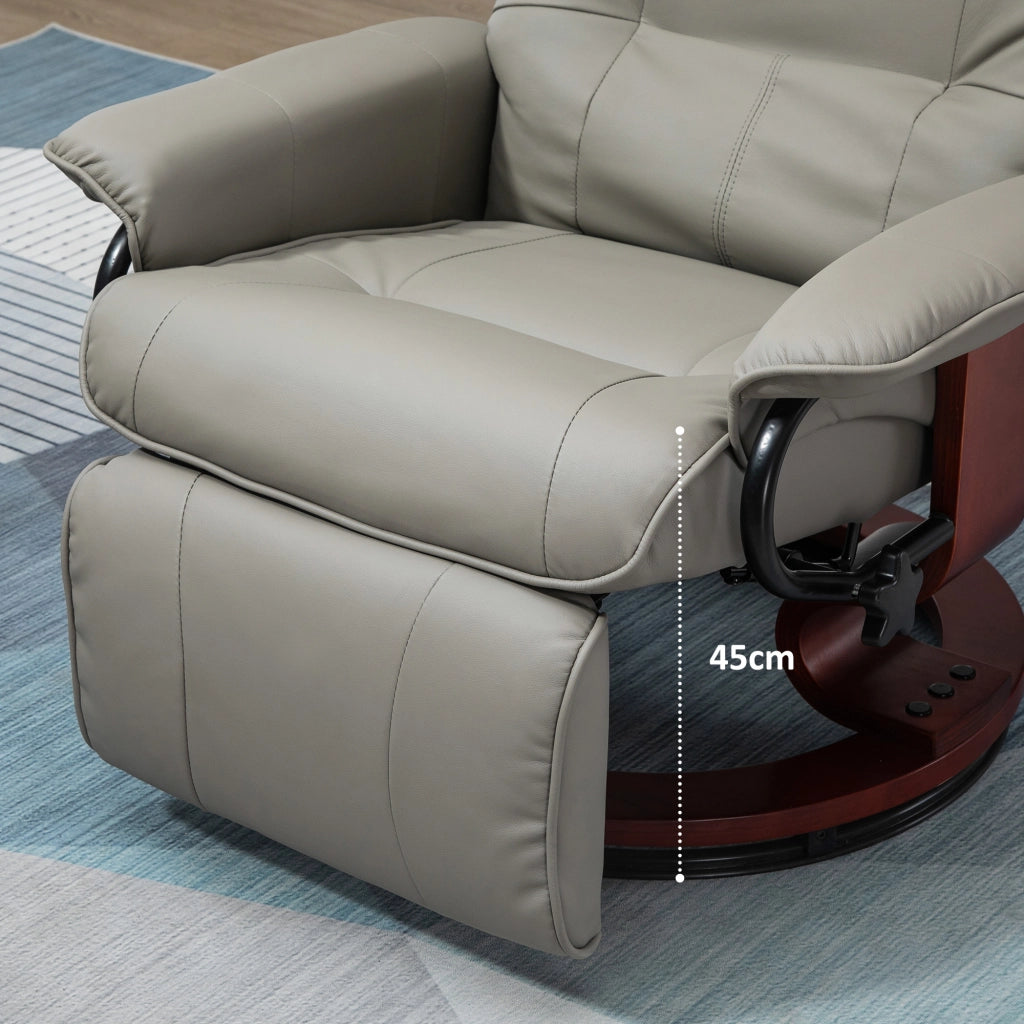 Poltrona relax reclinabile girevole con poggiapiedi ¨C zephmum ¨C tessuto grigio scuro