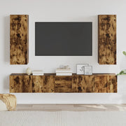 Set di Mobili Porta TV 5 pz Rovere Fumo in Legno Multistrato 3114251