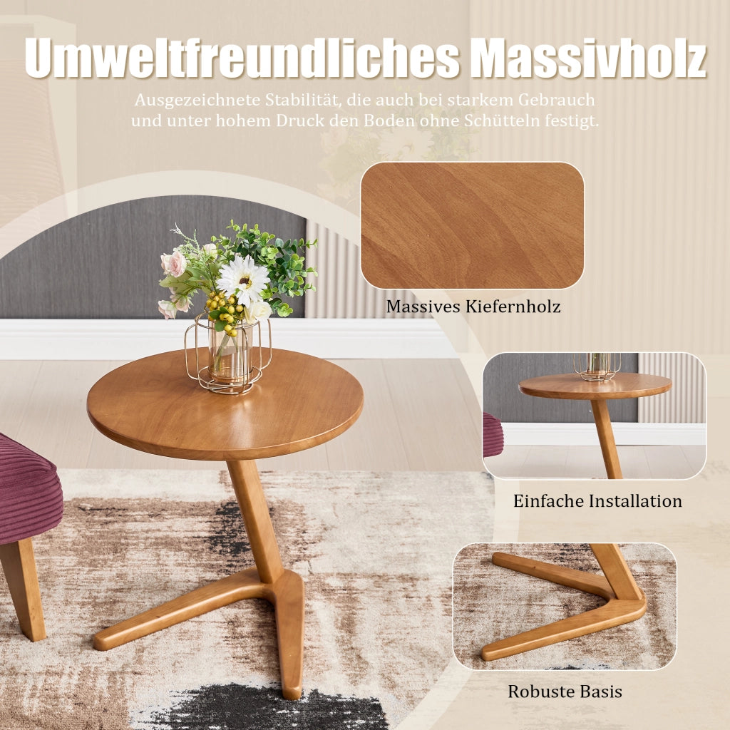 Tavolino Rotondo in Legno Massello per Salotto ¨C MINIMAL ¨C Design Moderno