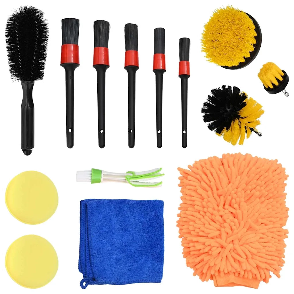 vidaXL Set di Spazzole per Pulizia Auto 14 pcs 14 pcs Multi Colore