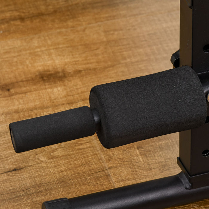 Panca Fitness per Addominali Pieghevole e Regolabile Multifunzione Nero e Rosso