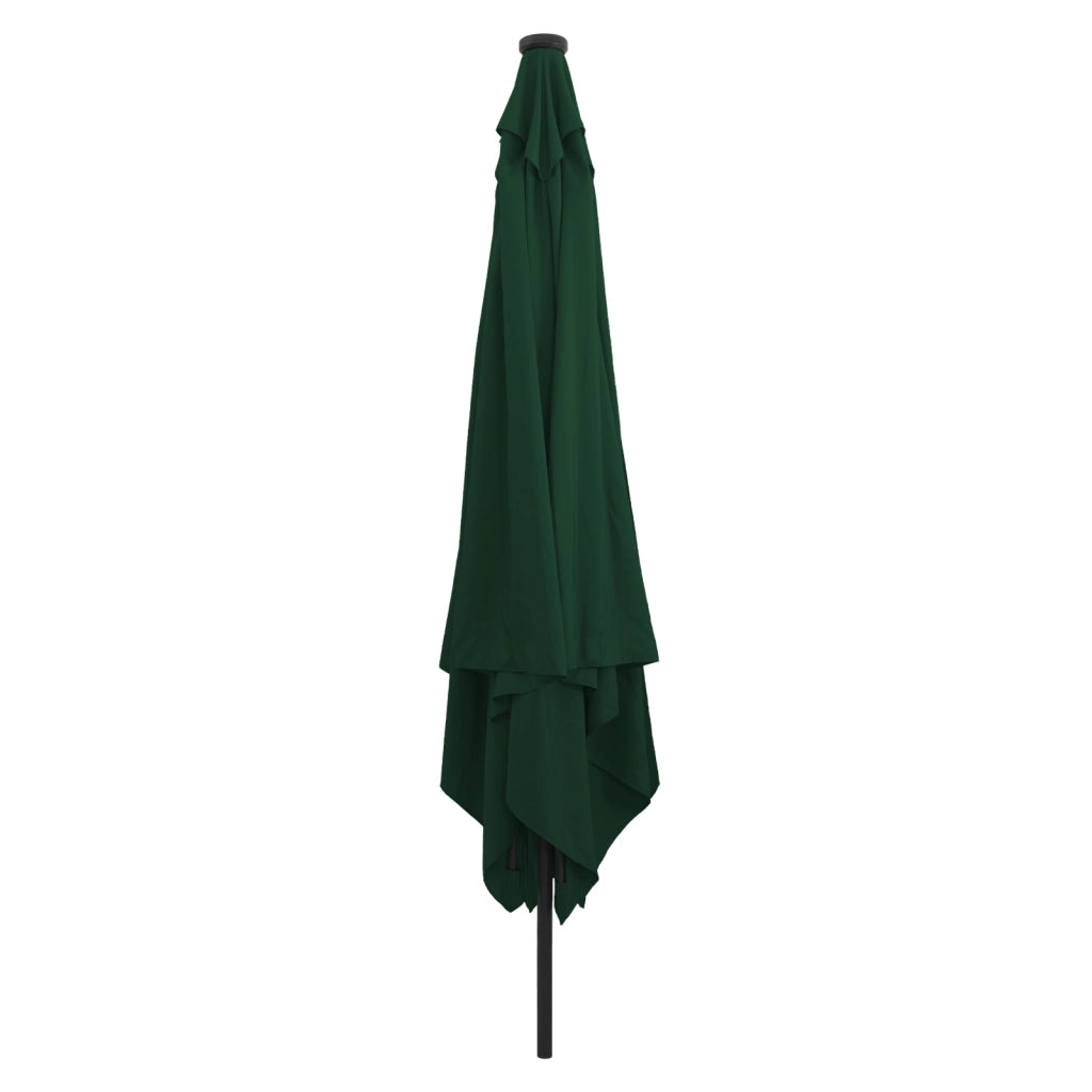 Parasol da giardino quadrato con luci LED 295x245 cm Verde