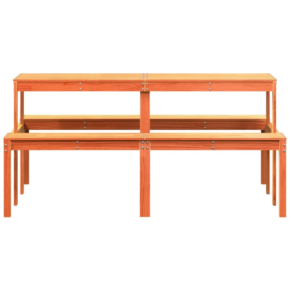 Tavolo da Picnic Marrone Cera 160x134x75 cm Legno Massello Pino 844648