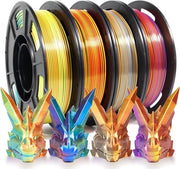 Set di filamento per stampante 3D a tre colori Silk PLA Metal - 1,75mm - 4 x 250g - Accuratezza dimensionale +/- 0,02 mm