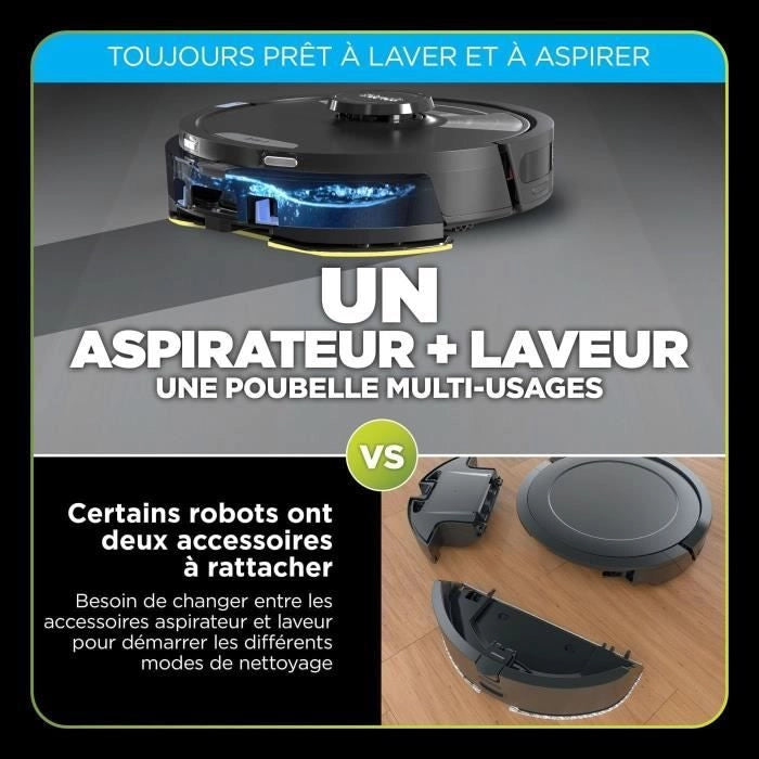 Shark Matrix Plus RV2620WAEU - Robot aspirapolvere e lavapavimenti 2 in 1 autosvuotante - Pulisce angoli e spigoli - Copertura ottimale