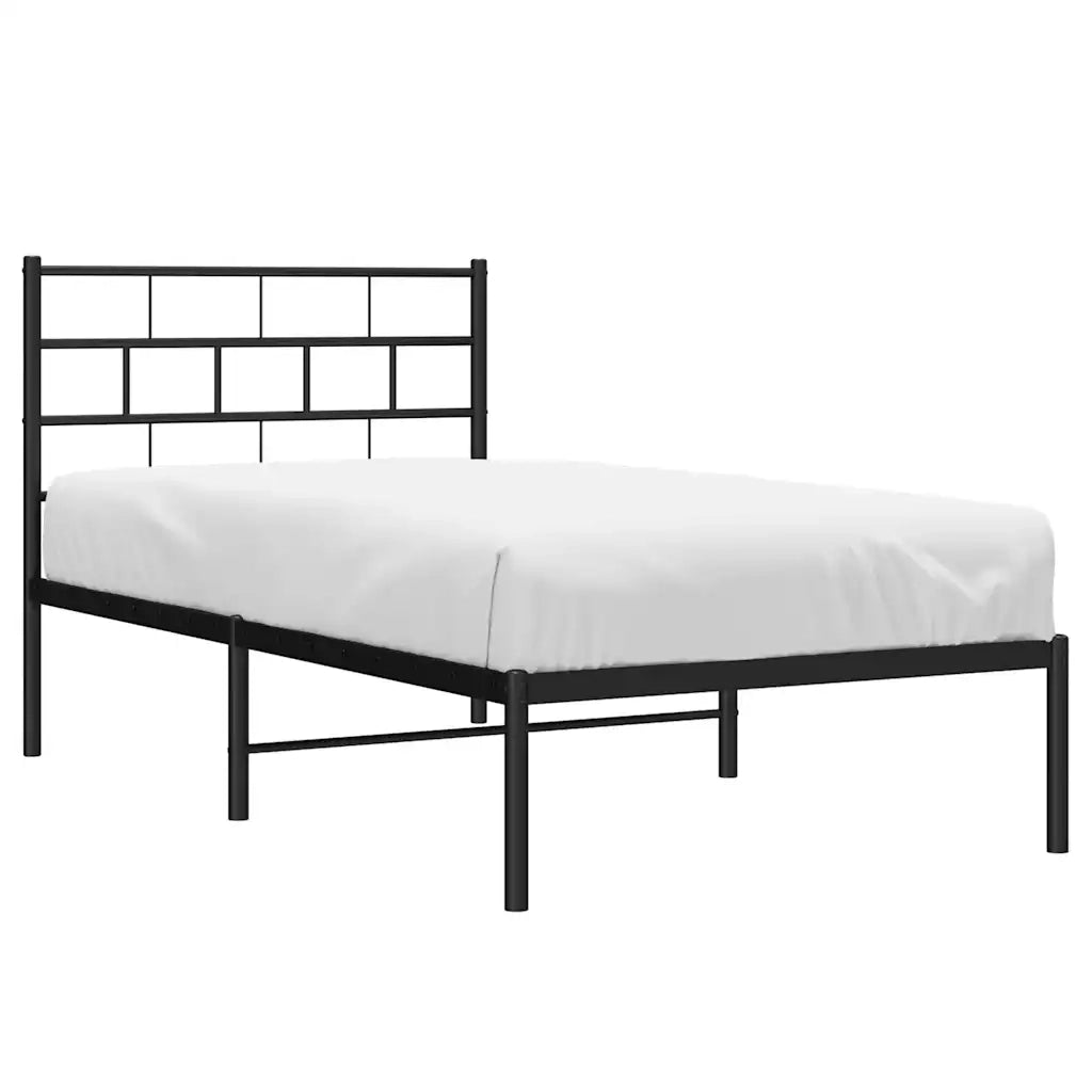 Giroletto con Testiera Metallo Nero 100x200 cm 355654