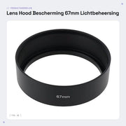Supporto per Lenti in Alluminio Leggero - Adatto per Filter 67mm - Protezione contro Scalfetti/Polvere/PIoggia - Altezza 24mm - Dimensione Esterna 74,5mm - Per Lenti a Telaio Full-Frame - Copertura per Lenti