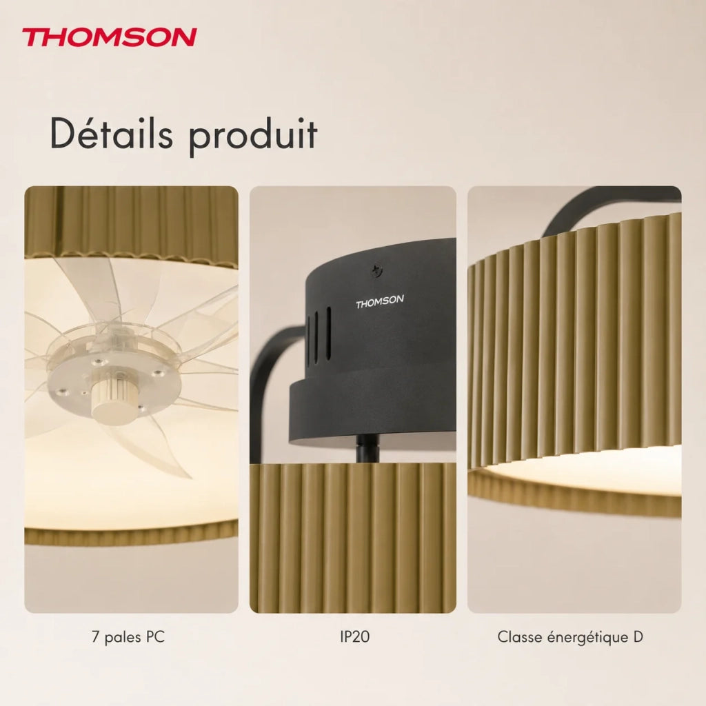 Ventilatore da soffitto con luce e telecomando incluso THOMSON ALMA