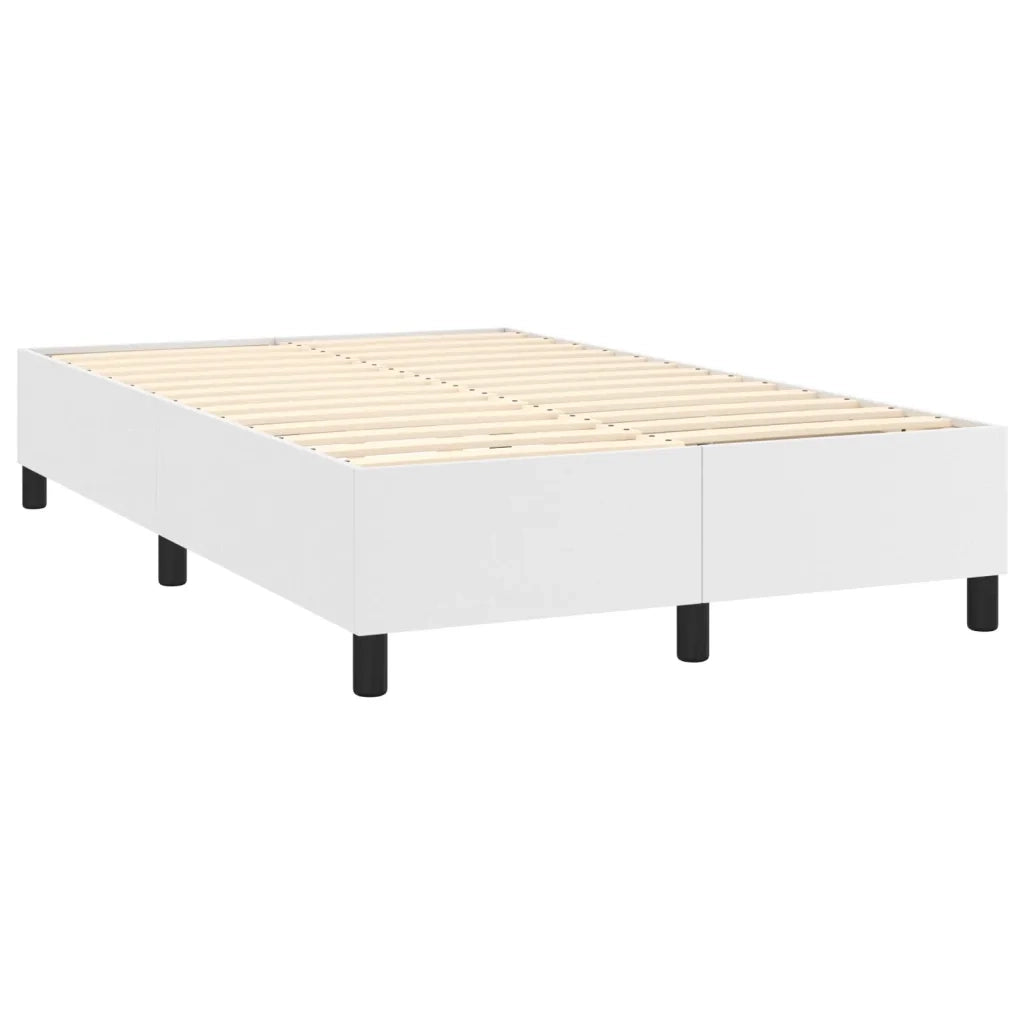 Giroletto a Molle con Materasso Bianco 120x190 cm in Similpelle