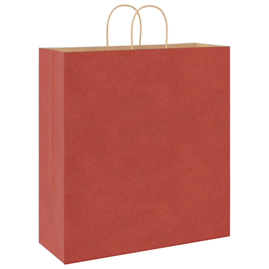 Sacchetti di Carta 250 pz con Manici Rossi 45x17x48 cm