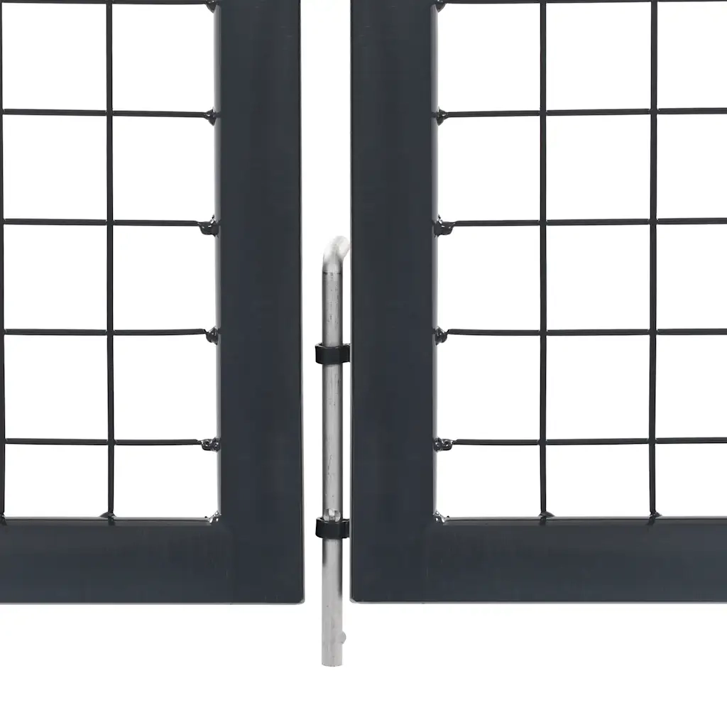 Cancello di Recinzione con Pali in Acciaio 350x100 cm Antracite cod mxl 51936