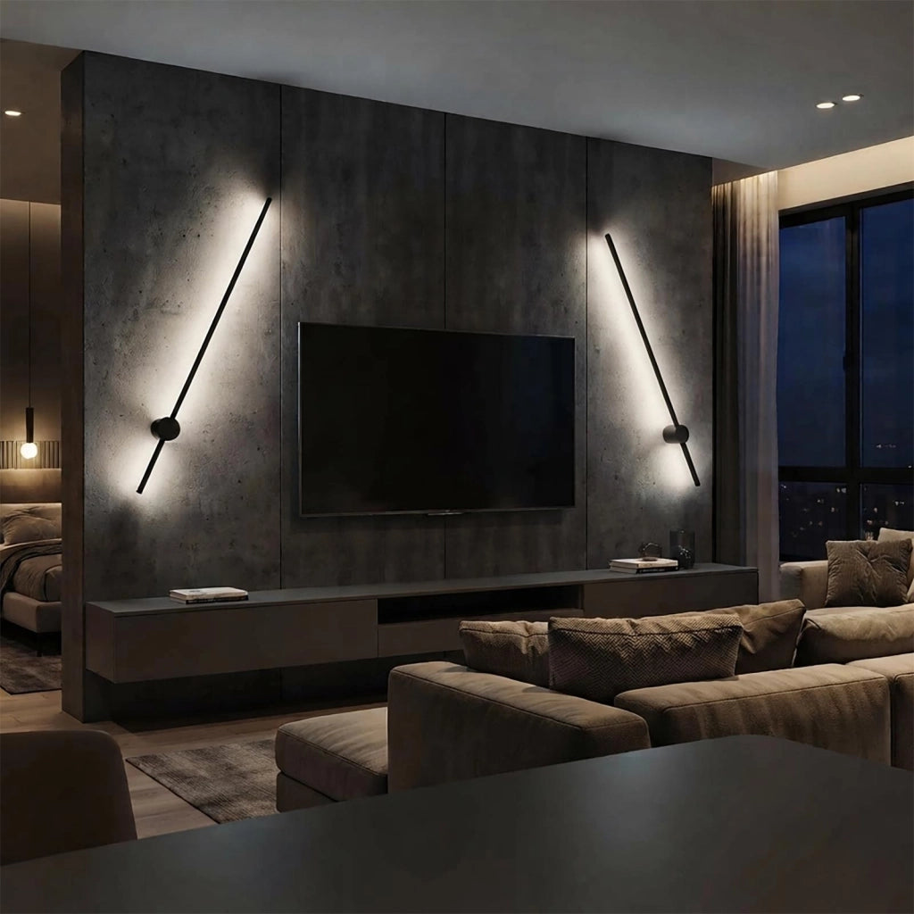 Applique Barra Luminosa Lineare LED 12W CCT Lampada Decorativa Moderna Parete Luce Orientabile Soggiorno Camera da Letto 230V NERO