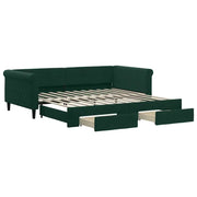 Divano letto | Sof¨¤ letto | Letto singolo Estraibile Cassetti Verde Scuro 100x200cm Velluto
