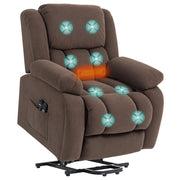 Poltrona massaggiante elettrica reclinabile con riscaldamento ¨C zephmum ¨C marrone 93x104x100 cm