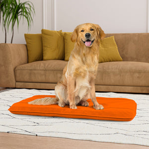 Maxi Cuscino Imbottito e Trapuntato per Cani Gatti in Microfibra Arancio