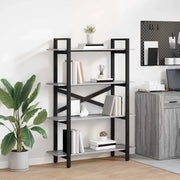 Libreria-Scaffale per Libri-Mobile di Stoccaggio Grigio Sonoma 100 x 33,5 x 140 cm Legno multistrato