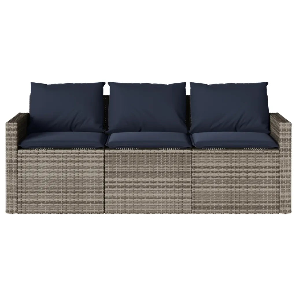 Set da Pranzo da Giardino 2 pz con Cuscini in Polyrattan Grigio 366339