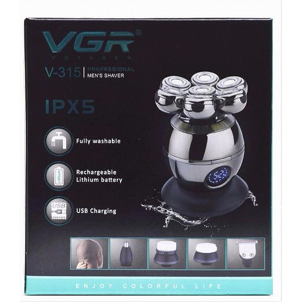 Trade Shop - Vgr V-315 Rasoio Professionale 7d Rotary Shaver Trimmer Barber Ipx5 -