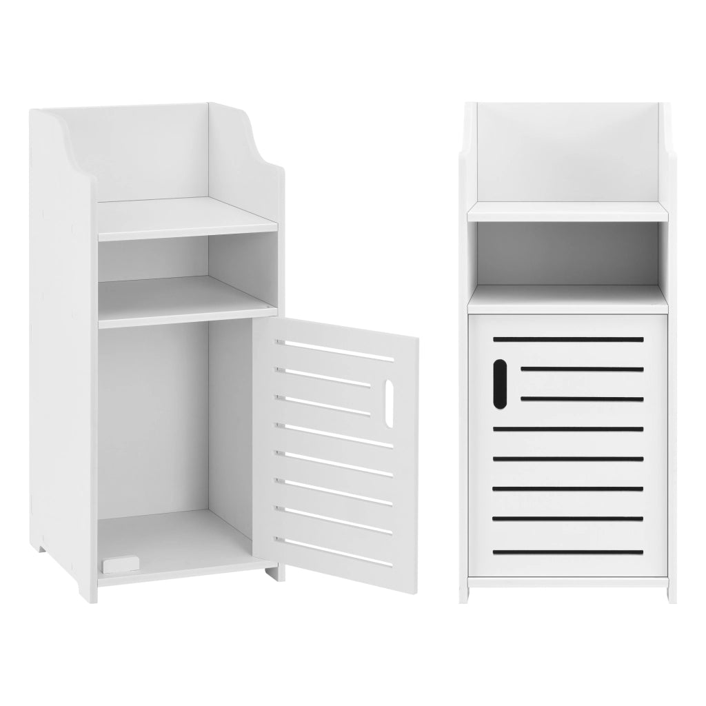 Armadietto da Bagno a Terra con 1 Anta Scomparto e Ripiano Mobiletto da Stoccaggio Ripostiglio da Bagno con Sportello di
