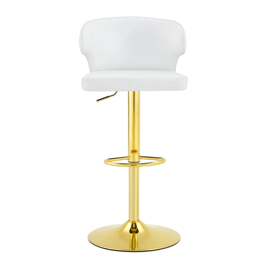 Sgabello da bar 85-110 cm bianco in PU, altezza regolabile e girevole