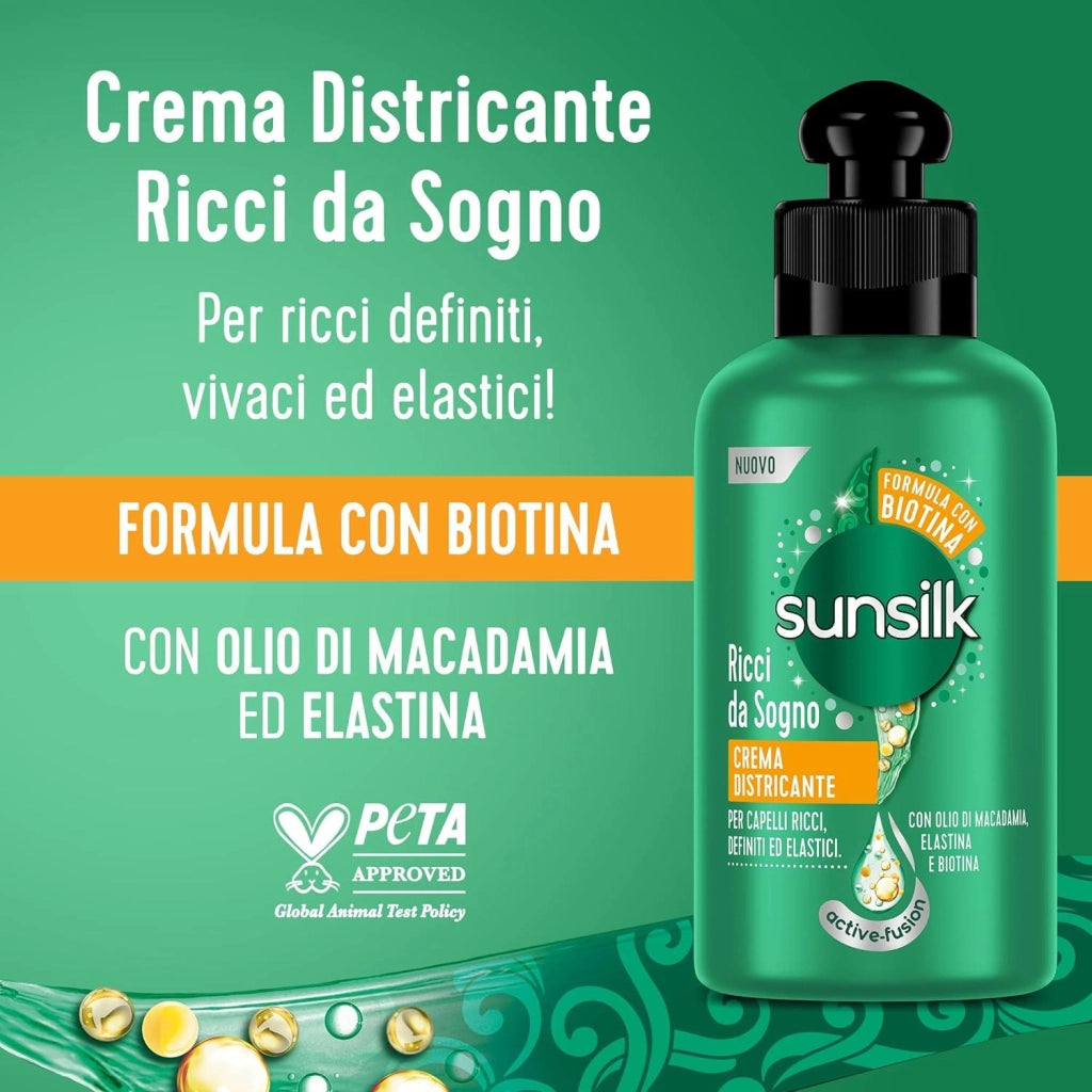 SUNSILK CREMA CAPELLI  200 ML RICCI DA SOGNO ANTICRESPO CON BIOTINA