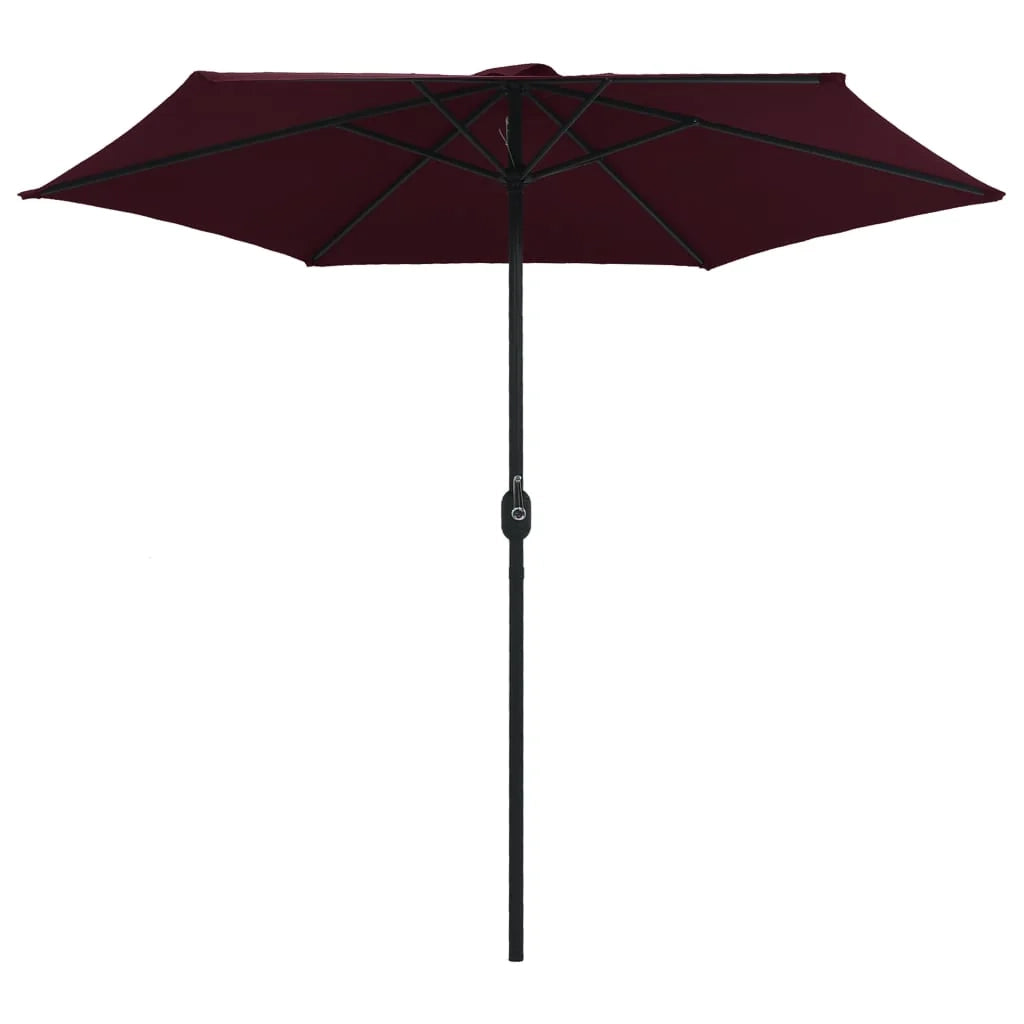 Ombrellone da esterno e palo in alluminio 270 x 246 cm bordeaux 02_0008288