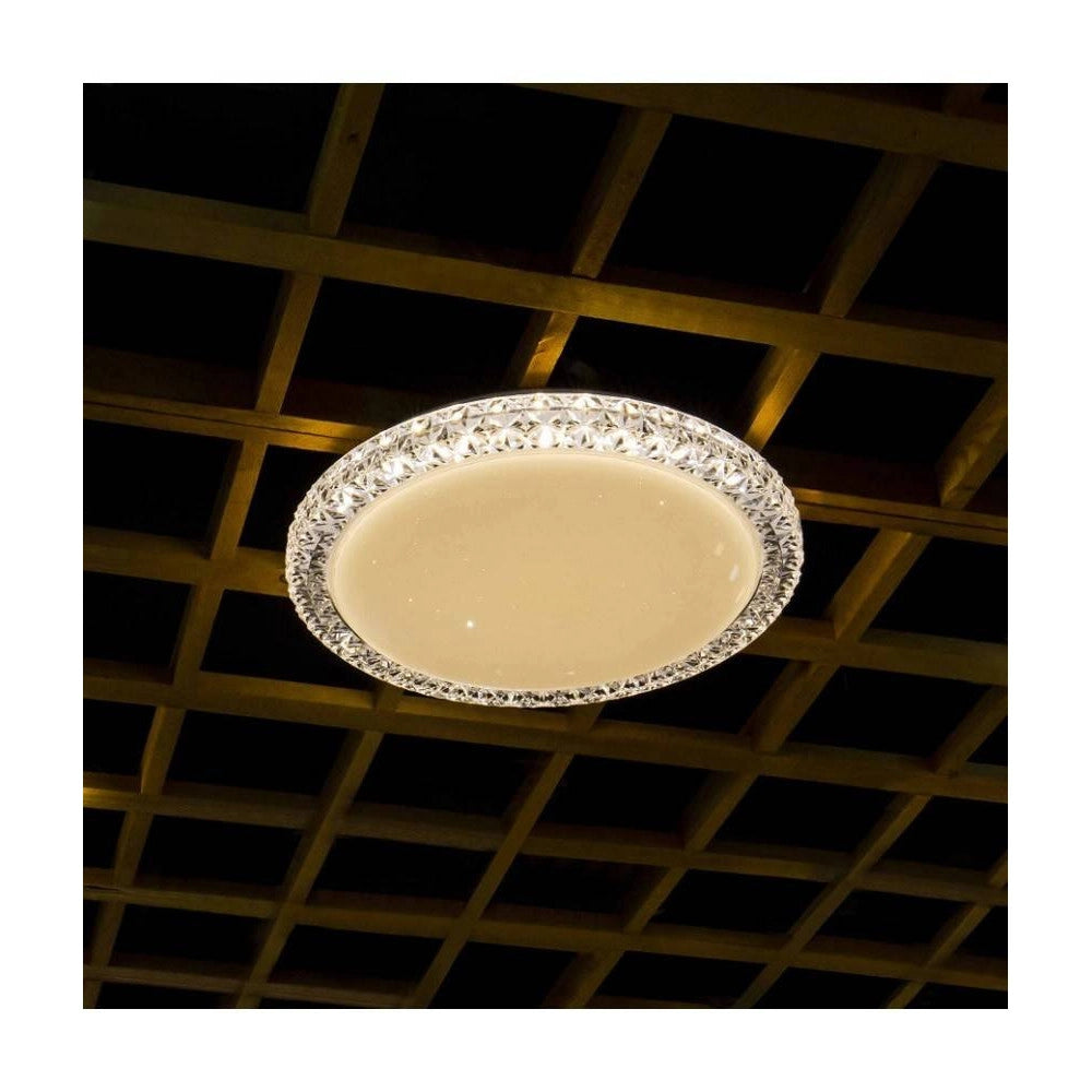 Trade Shop - Plafoniera Led 60 W Lampadario Soffitto Smart Dimmerabile Effetto Cristallo -