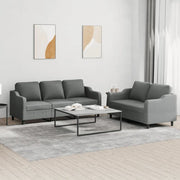 Set di Divani 2 pz con Cuscini Grigio Scuro in Tessutocod mxl 106216