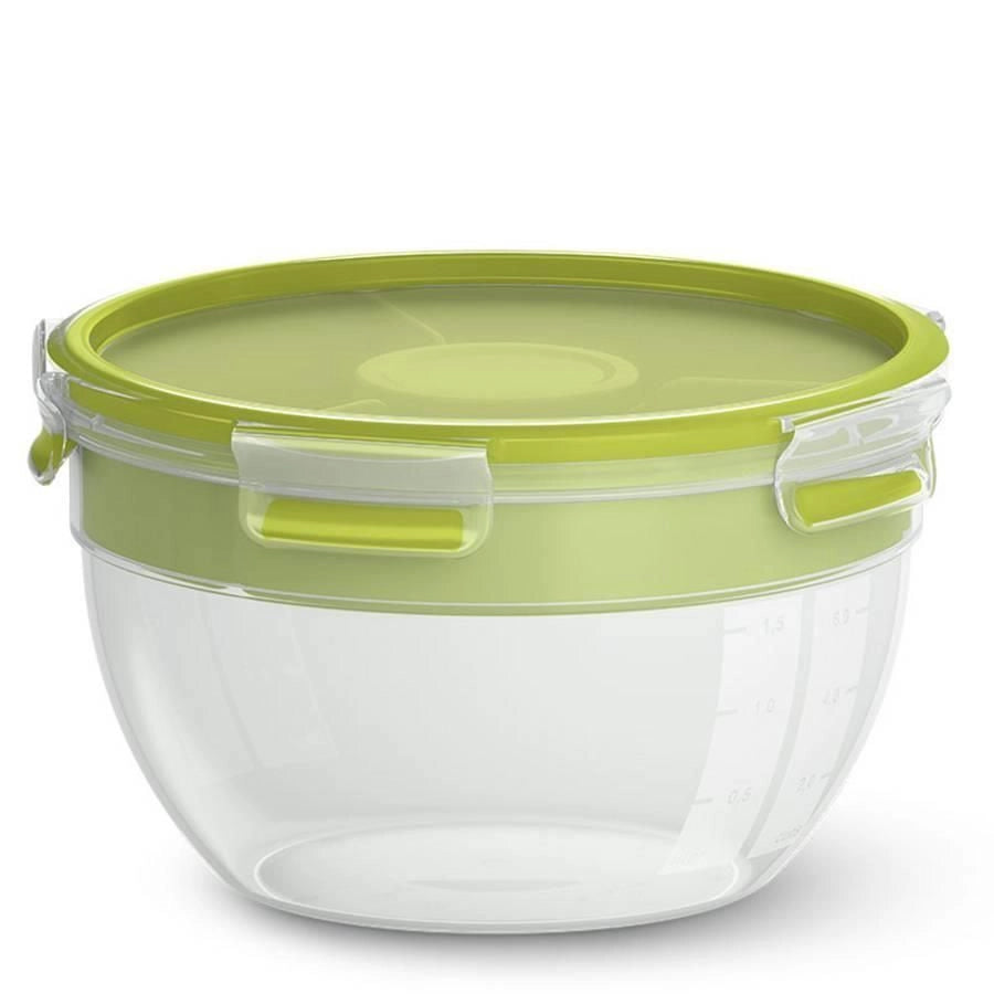 EMSA N10713 Rotondo Scatola 2,6 L Verde, Trasparente 3 pz